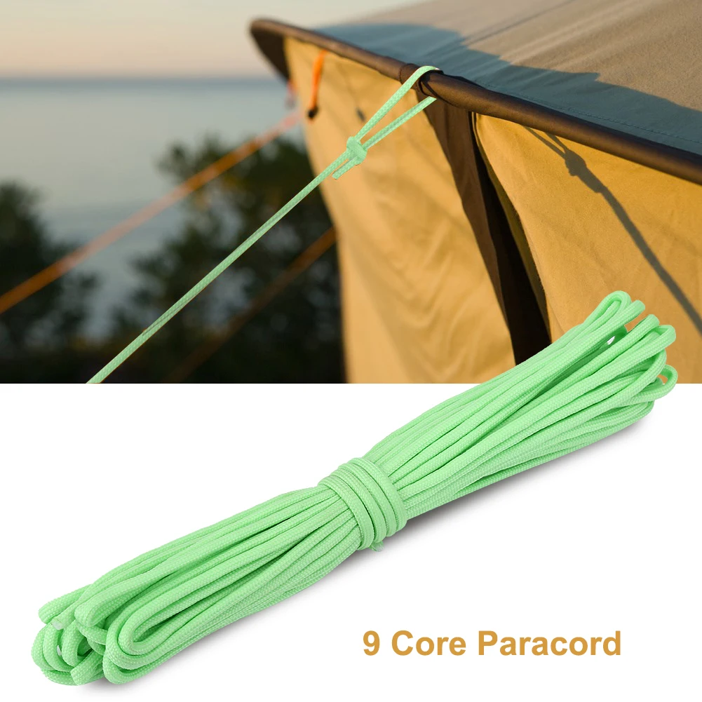 

Luminous Paracord Cord Lanyard 9 Cores Outdoor Survival Glow in the Dark Parachute Rope White