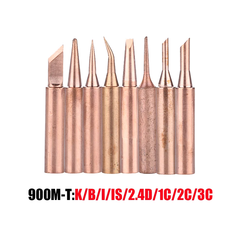 

8PCS/Lot Lead-free Solder Iron Tip 900M-T-K/I/IS/B/1C/2C/3C/2.4D Pure Copper Soldering Head For Hakko 936 BGA Welding Tool