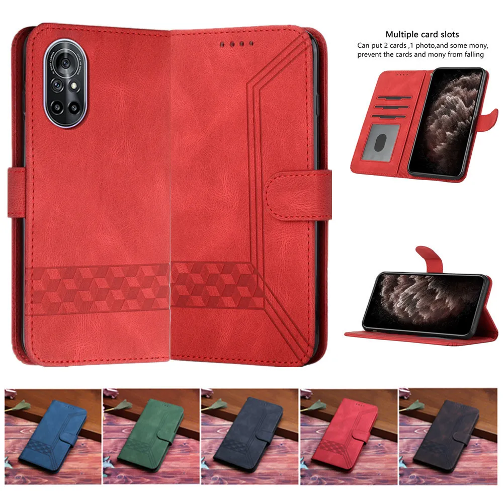 

Wallet Flip Phone Case for Huawei Nova 9 8SE 8i P40 P30 Pro Y7P Honor 50 V40 9A 8X 9C 10 Lite Card Slots Shockproof Stand Cover