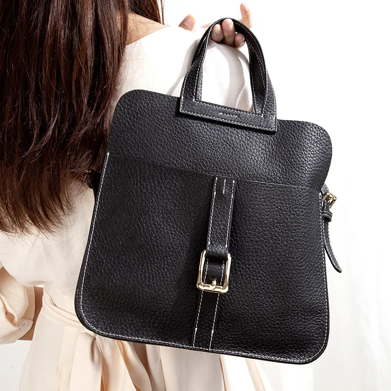 

Новинка 100%, кожаная вместительная сумка-мессенджер из первого слоя воловьей кожи в стиле ретро, модная подходящая ко всему дамская сумочка, ...