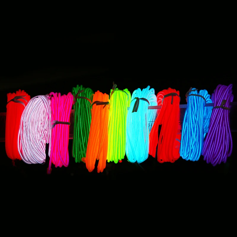 

POSSBAY 1M Flexible Neon Light Glow EL Wire Rope Cable Strip Lamps LED Atmosphere Lights Shoes Clothing Wedding Party Decoration