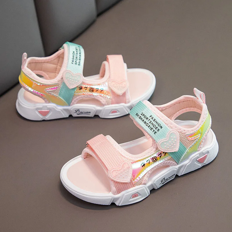 

YUGG 2021 New Summer Kids Beach Sandals for Girls Children's Outdoor Anti-Slippery Shoes Soft Comfortable Breathable Quick Dry