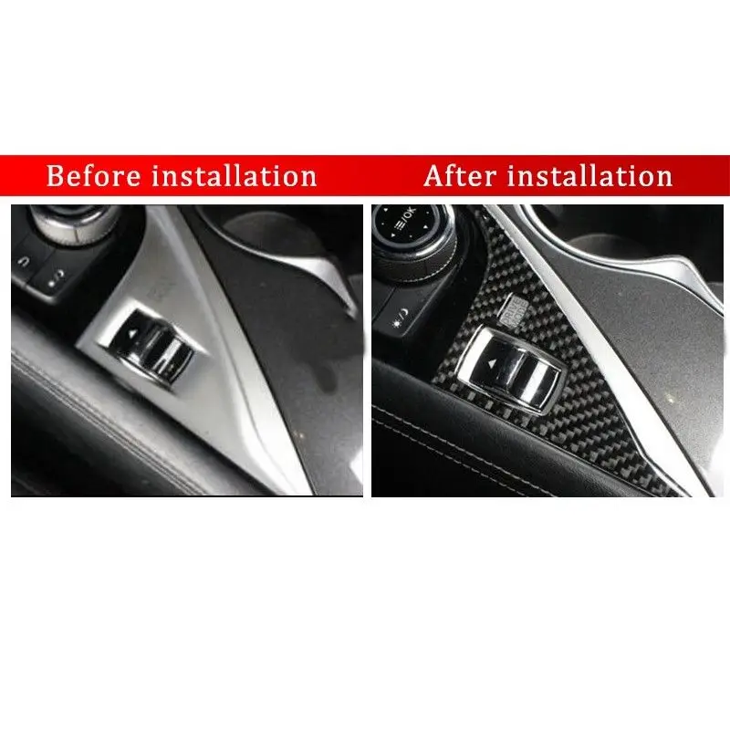 pcmos 2020 Real Carbon Fiber Interior StickersDrive Panel Cover Trim Fit For Infiniti Q50 2014-2018 Mouldings Black | Автомобили и