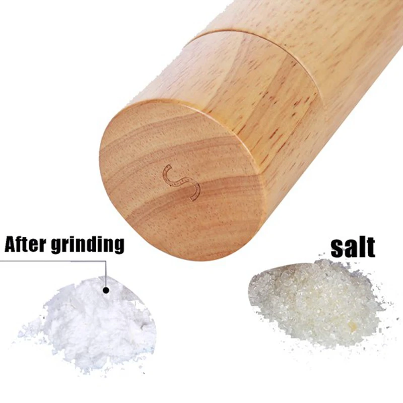 

Wooden Salt and Pepper Grinder Set,Pepper Grinders Refillable,with Adjustable Coarseness,Salt,Pepper Shaker Tableware