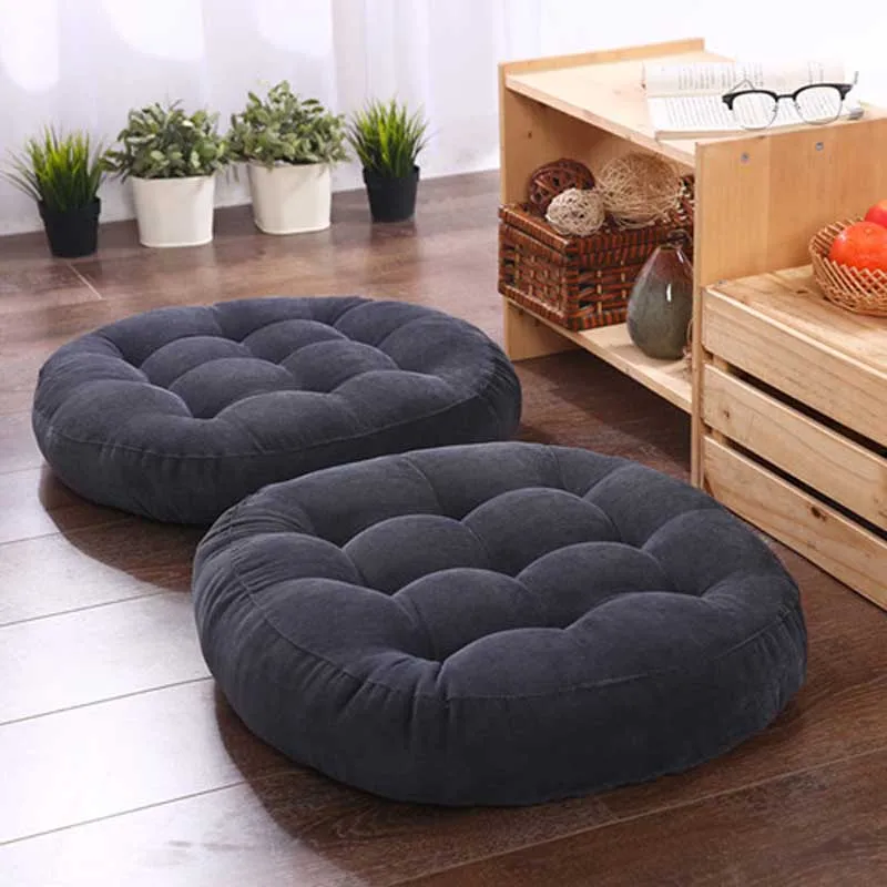 

1pcs Japan Thicken Seat Cushion Hassock Orthopedic Chair Pad Round Futon Office Back Cushion Tatami Mattress Pouf
