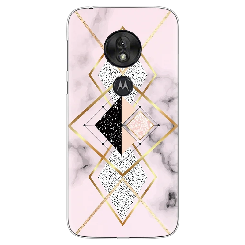 Мягкий ТПУ силиконовый чехол для Motorola Moto G7 Play мраморный роскошный модный