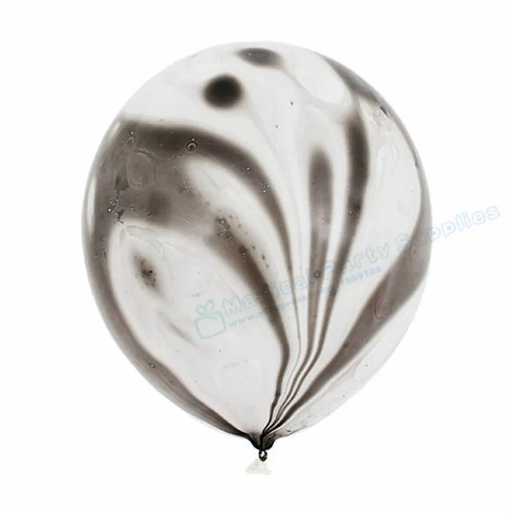 Шары воздушные латексные черно белые под мрамор 50 шт.|latex balloons|marble balloonfavors shower |