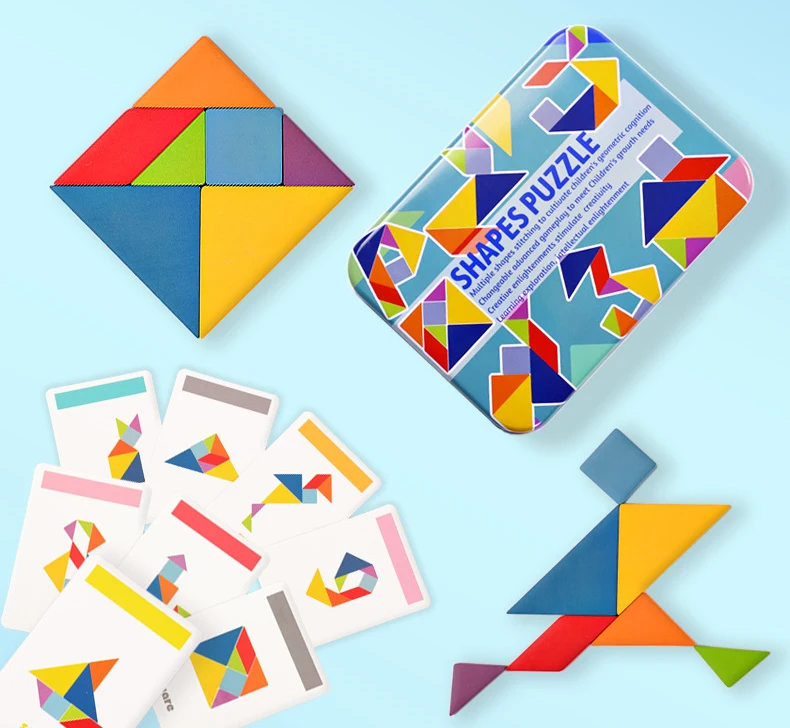 Монтессори обучающая Волшебная книга Магнитная 3D Головоломка Tangram игра креативная головоломка магнитная головоломка подарок для мальчиков и девочек PT-12