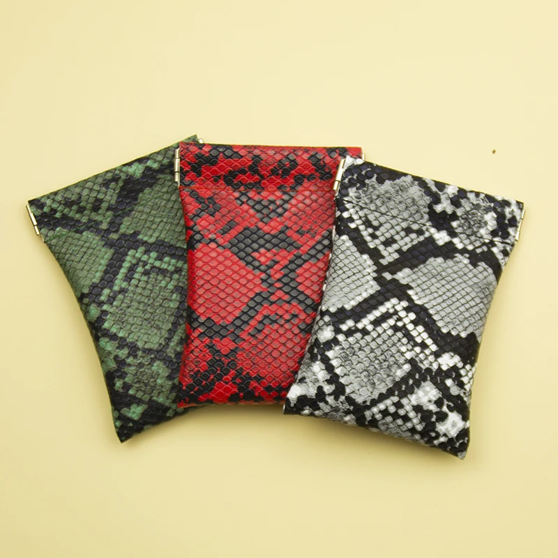 Длинный кошелек для ключей модный бумажник с узором под змеиную кожу кармашком