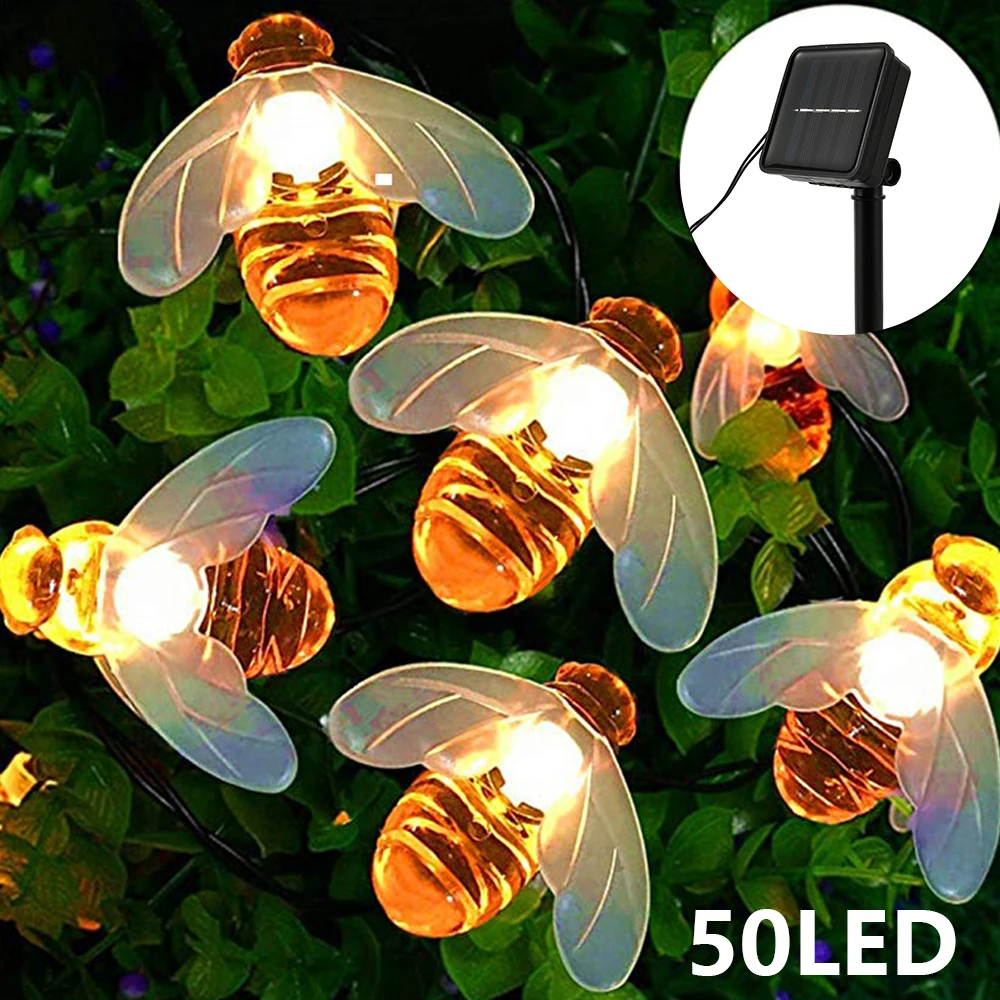Новый Солнечный милый медовый пчелиный светодиодный Сказочный светильник 20