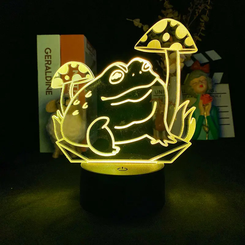 Мультяшная лягушка 3D Ночной светильник светодиодный с управлением через
