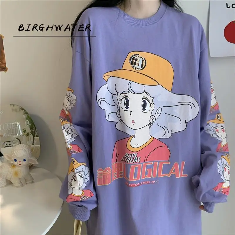 

Новинка Осень-Зима Женский свитшот в японском стиле колледжа толстовка с мультяшным аниме Женский пуловер большого размера