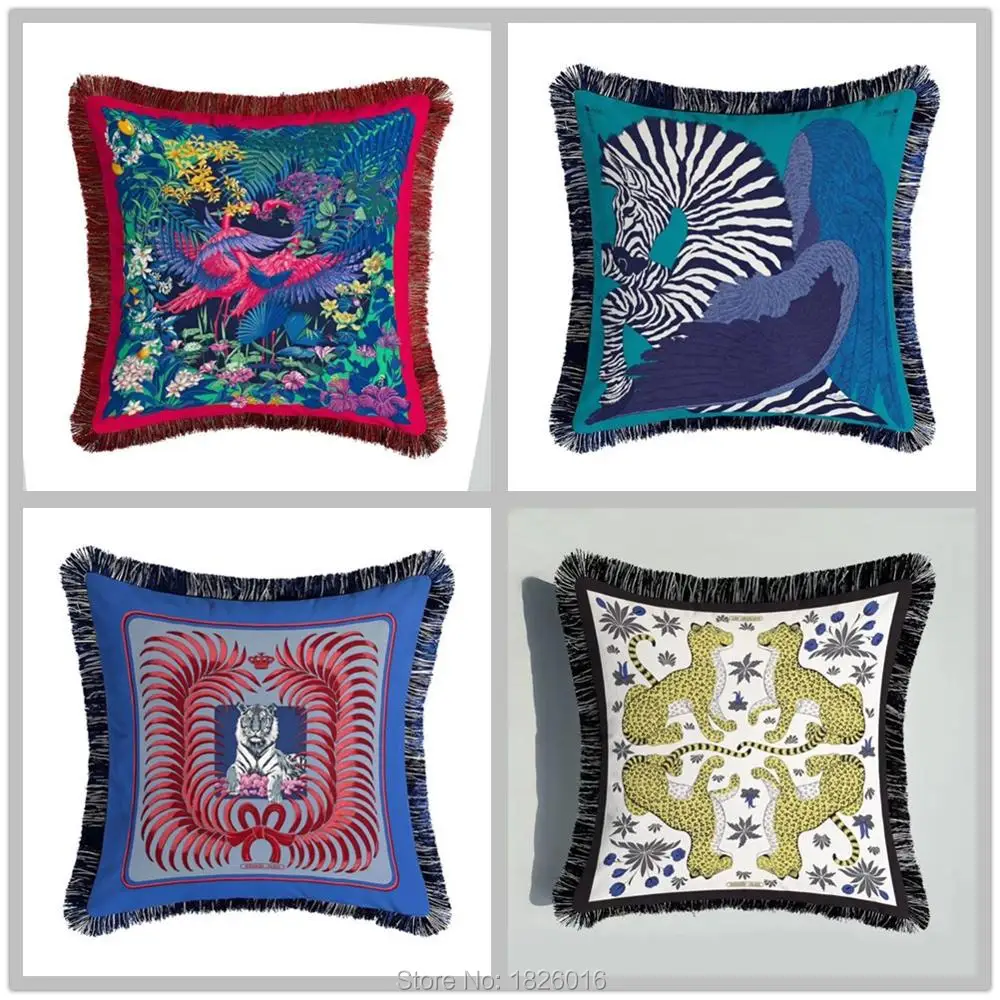 ZENGIA Роскошная леопардовая Бархатная подушка с кисточками мягкий в виде тигра