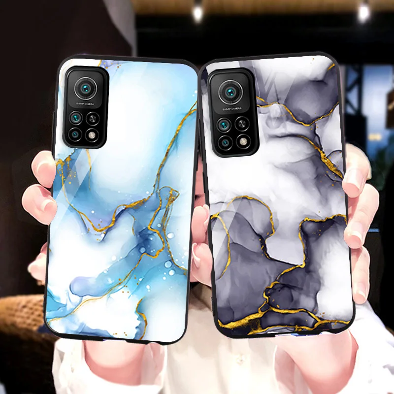 

Tempered Glass Case For Xiaomi Mi 10 Pro Case Funda For Xiaomi Mi Note 10 Lite A3 9 9T 8 SE Ultra Luxury Marble Glass Back Cover