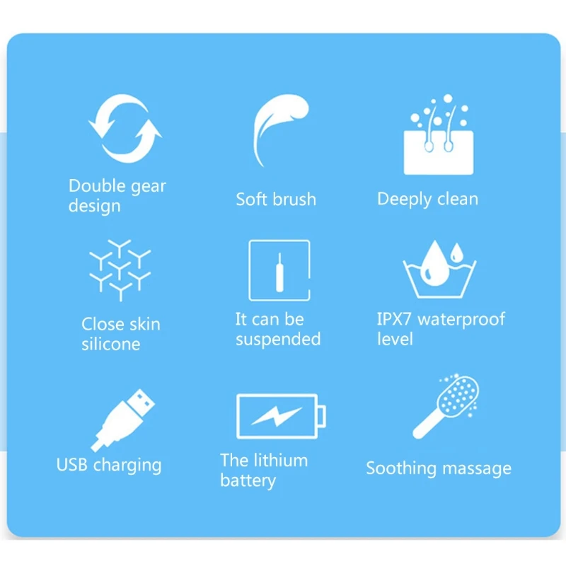 

5-in-1 multi-function electric brush set, bathtub shower, rotating spa massager, cleaning brush, soft brush 19QE