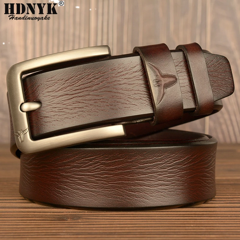 NEW Fashion Men Genuine Cowskin Belt High Quality Cowhide Pin Buckle Belt for Men Tide Jeans Belt Casual Strap for Gift