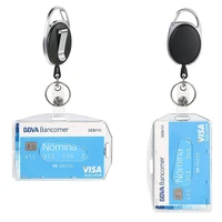 10pcslot retractable badge holder transparent card cover bus card holder case business credit cards bank id card holder