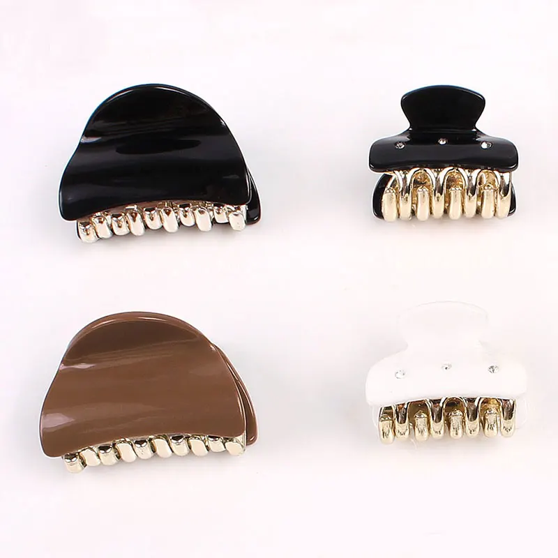 Женские мини заколки для волос геометрические крабы новинка 2019 однотонные