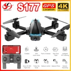 Новинка 2020, Радиоуправляемый Дрон S177 с двойной камерой, 4K, HD, GPS, 5G, Wi-Fi, FPV, широкий угол, профессиональный складной вертолет, Квадрокоптер, игрушки для мальчиков
