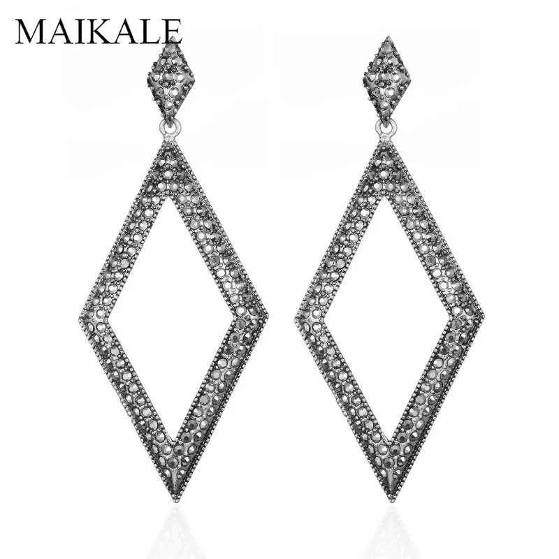 Женские крупные серьги гвоздики MAIKALE винтажные геометрические с крупным