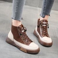 womens sports boots winter shoes woman leather ankle boot female flat casual warm footwear retro sneakers