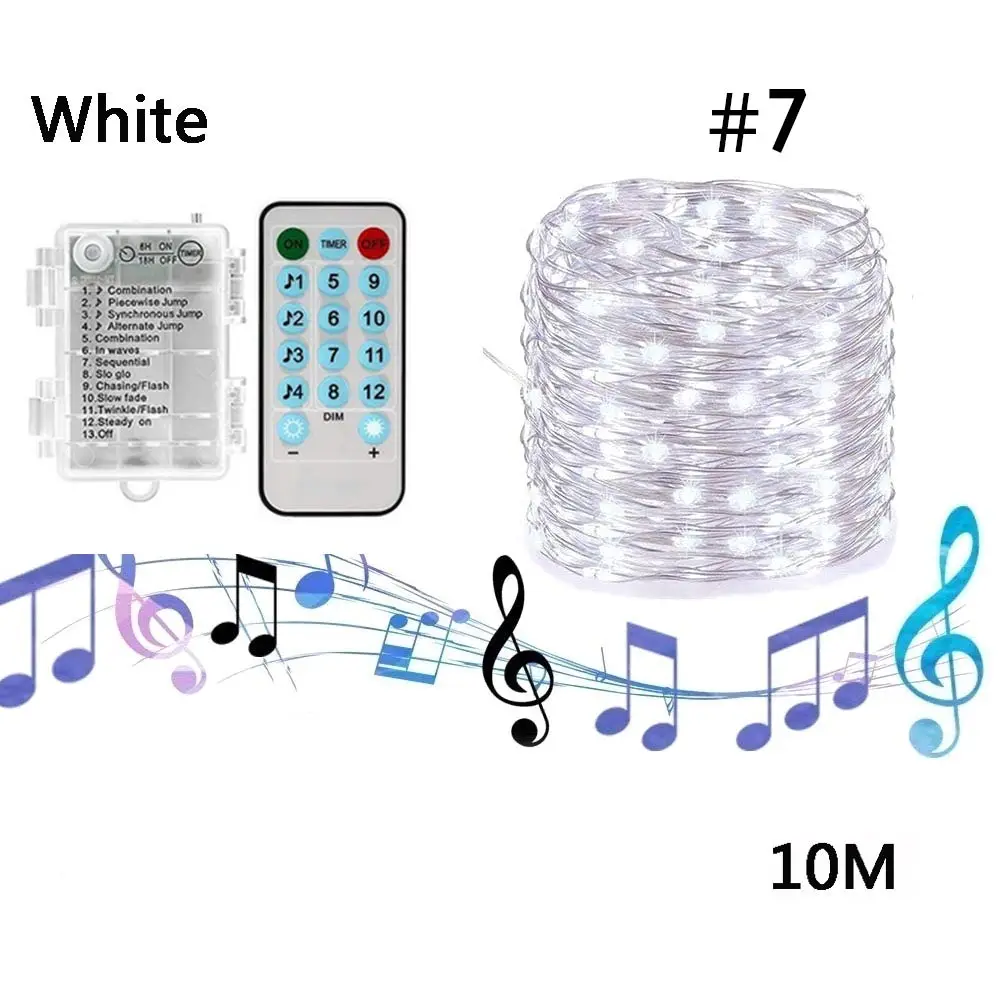 

12 modes LED Music Lights String Fairy String Lights Lamp String Sound Activated Wedding Party Festival Celebration Decoration