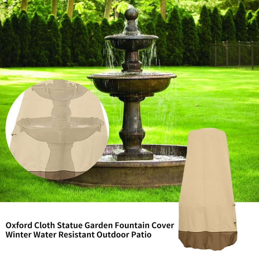 

Reusable Furniture Winter Accessories Water Resistant Statue Garden Fountain Cover Home Oxford Cloth Protective Outdoor Patio