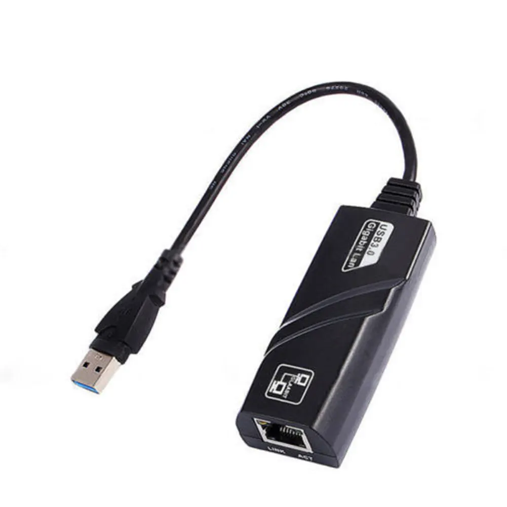 

Fast Computer Gigabit Plug And Play Easy Install USB3.0 To RJ45 High Speed Black Transmission Laptop Accessory Network Adapter