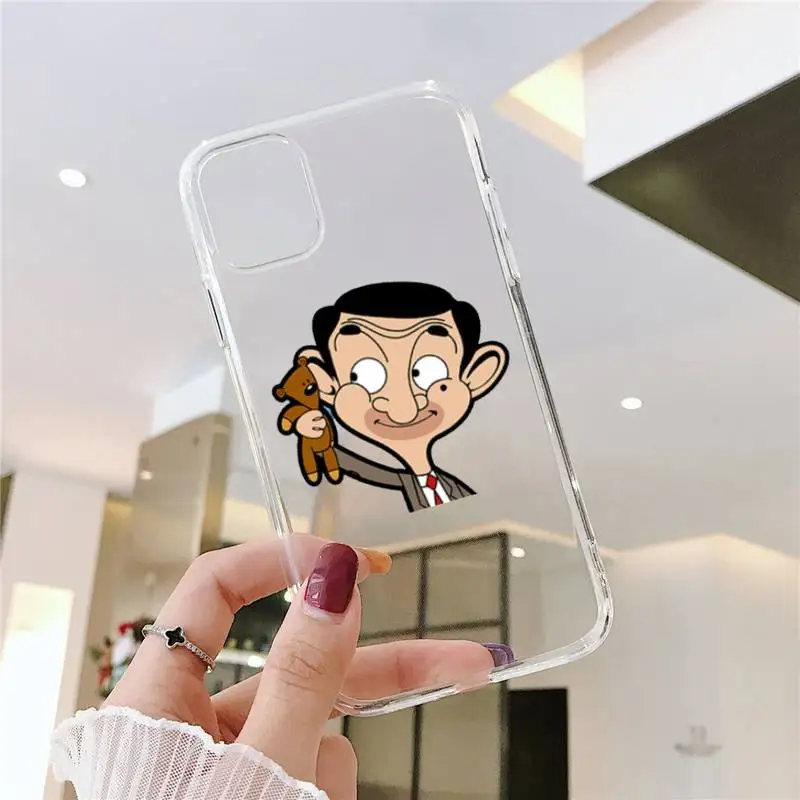 

Johnny English Mr. Bean Phone Cases Transparent for iPhone 6 7 8 11 12 s mini pro X XS XR MAX Plus SE cover funda shell capa
