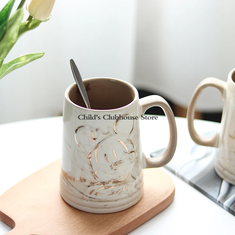 

Disney Creative Mickey Marbled Ceramic Mug Office Coffee Cup Adult Beer Mug Children Milk Cup 600ML Cartoon Kid Water Cup
