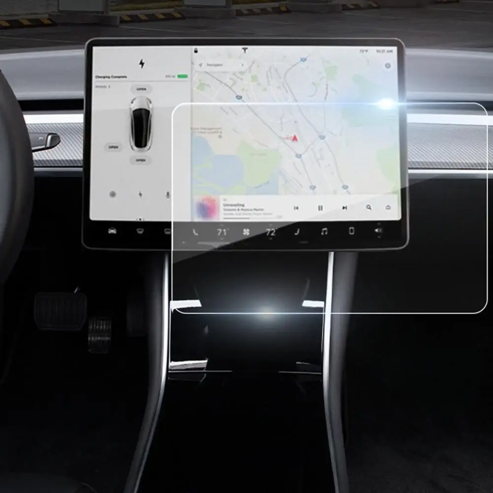 

15" Car Tempered Glass Protection Film Touch Screen Sticker Navigtion Full LCD Screen Protector Accessories For Tesla Model 3 Y