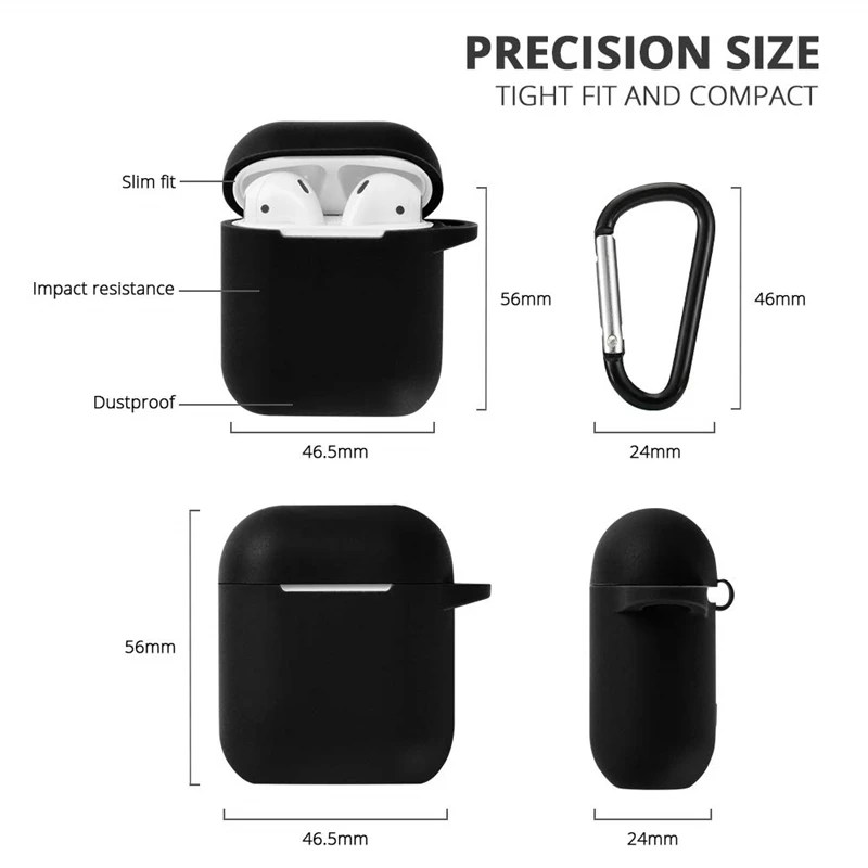 Чехол для наушников Apple Airpods мягкий силиконовый чехол из ТПУ с полным покрытием 360