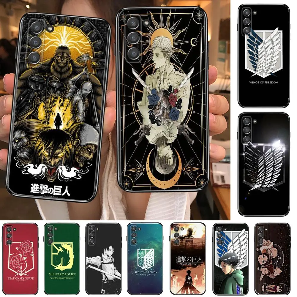 

attack on titan Phone cover hull For SamSung Galaxy s6 s7 S8 S9 S10E S20 S21 S5 S30 Plus S20 fe 5G Lite Ultra Edge
