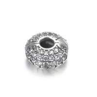925 sterling silver pave cz transparent zircon snake chain pattern clip charm beads pendant bracelet jewelry making for pandora