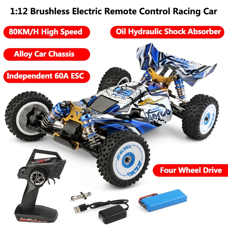 

80KM/H 4WD Professional Racing Drifting RC Car Brushless Oil Hydraulic Shock Absorber Independet 60A ESC Electric Car Model Toys