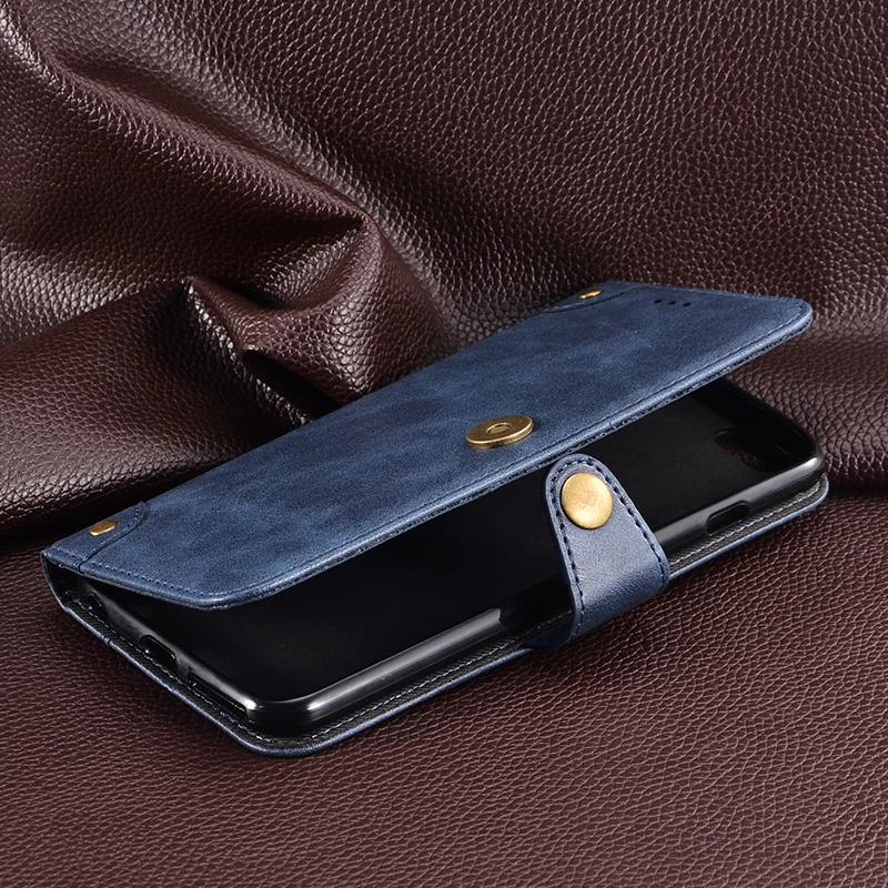 

For Motorola One Action Case Luxury Retro Flip Wallet Leather Case for Motorola One Action Cover Phone Bags Metal Buckle Design