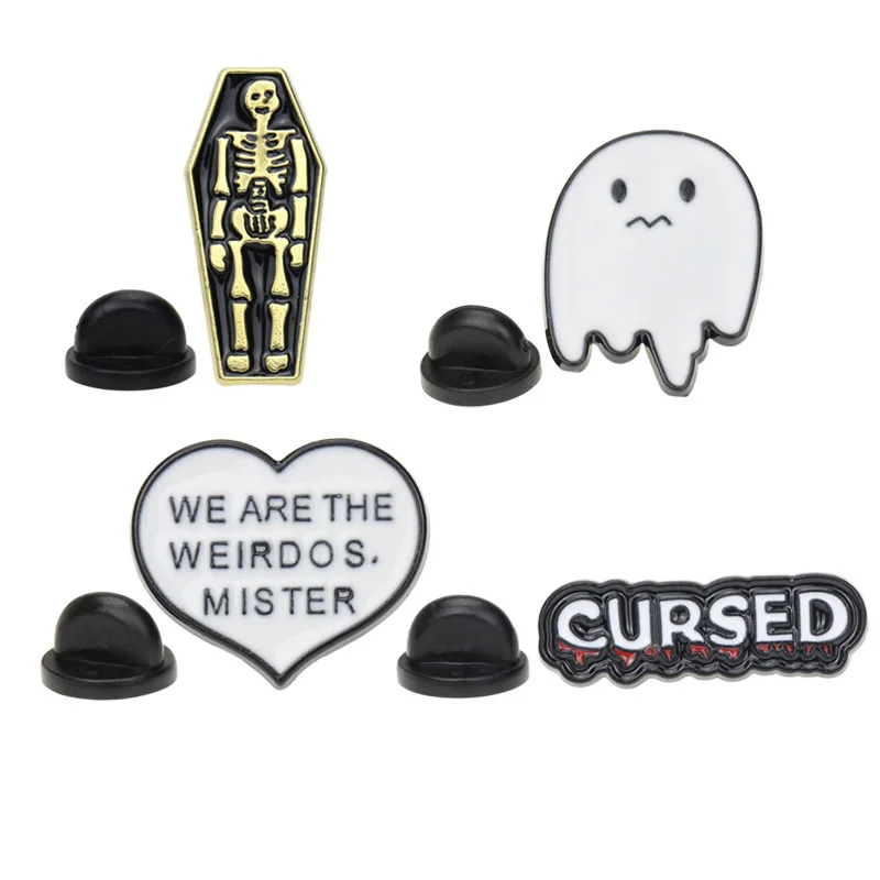 

Funny Mummy Little Devil Metal Brooch Fashion Text Die Casting Pin DIY Decoration Lapel Apparel with Patch Accessories