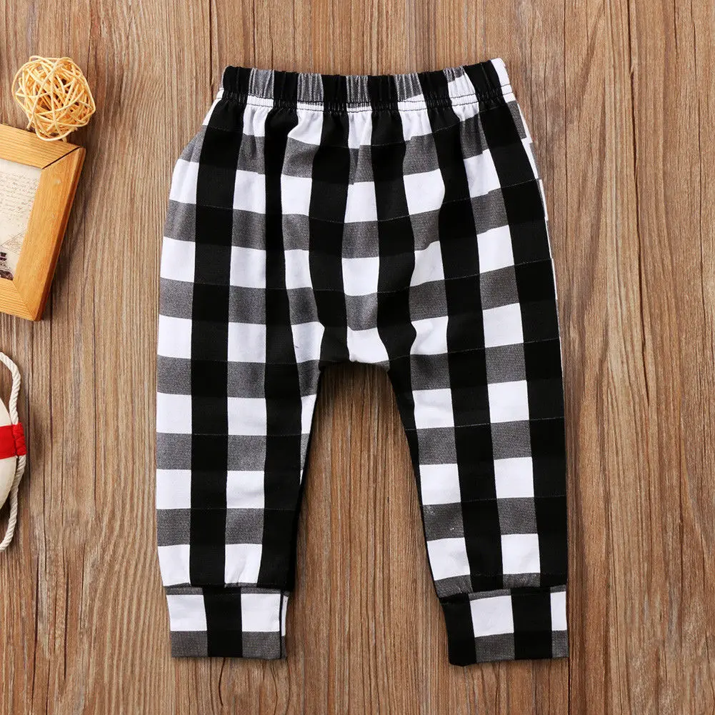 

Spring Autumn 1-6 Year Children Baby Boy Pants Toddler Kids Boys Casual Harem Pants Plaid Bottom Trousers