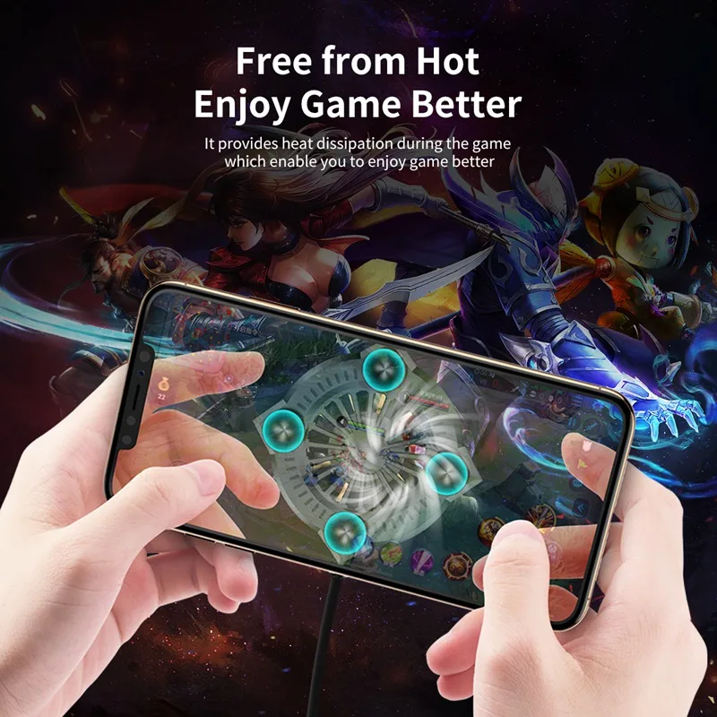 Рок мобильный кулер для телефона бесшумный маленький охлаждающий вентилятор с