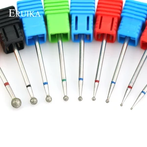 Фреза для маникюра ERUIKA, электрические сверла с шариками 11 размеров для очистки кутикулы, аксессуары для дизайна ногтей