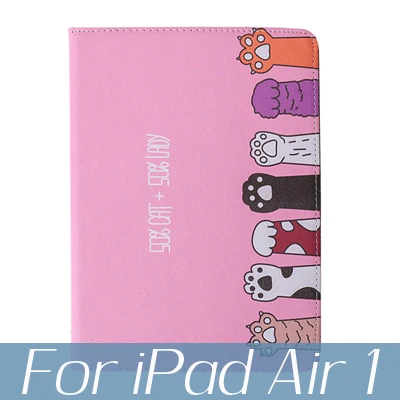 Для iPad 10,2 чехол для планшета тройной складной чехол для iPad 9,7 air 3 10,5 Pro 10,5 чехол с мультяшным котом - Цвет: C2 for ipad air 1