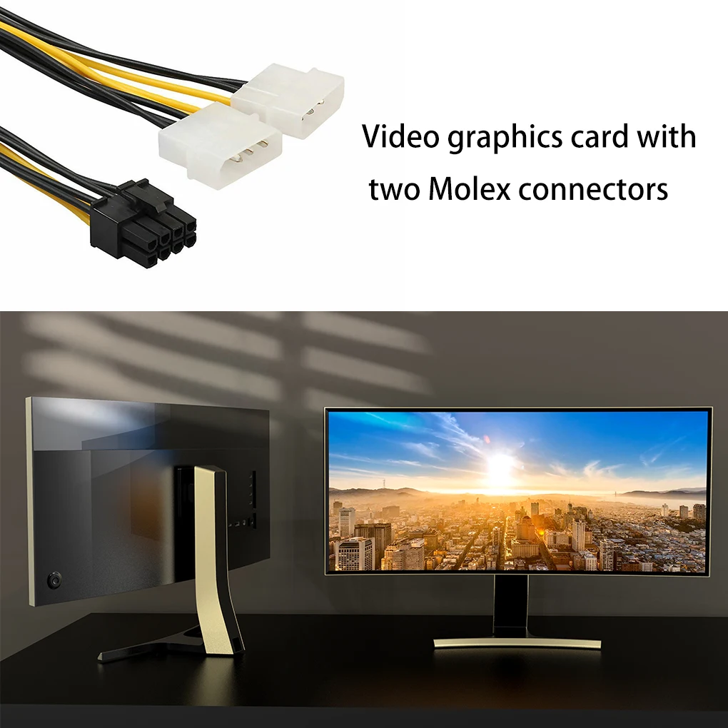 100 шт. двойной Molex LP4 4 Pin до 8 pci Express адаптер конвертер Мощность проволочный канат