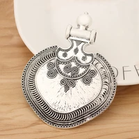 2 pieces tibetan silver tribal boho charms pendants for necklace jewellery making accessories 89x69mm