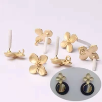 zinc alloy fashion golden flowers base earrings connector charms 6pcslot for diy drop earrings jewelry making accessories