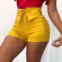 bambooboy 2022 new arrival womens summer sexy high waist lace up slim fit casual style shorts fc546