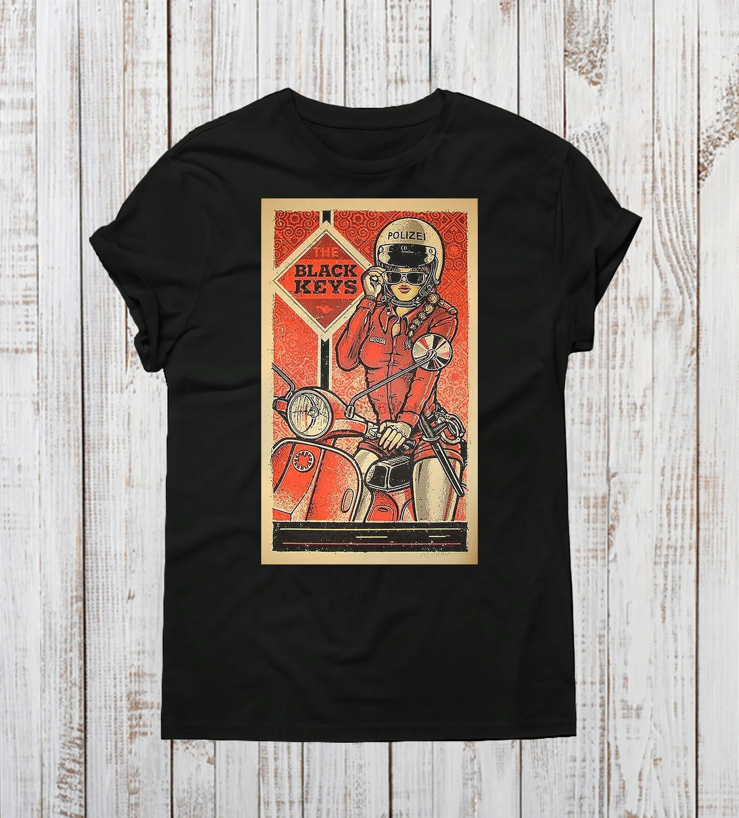 

Polizei - The black keys Policewomen Scooter Girl T-shirt S to 5XL
