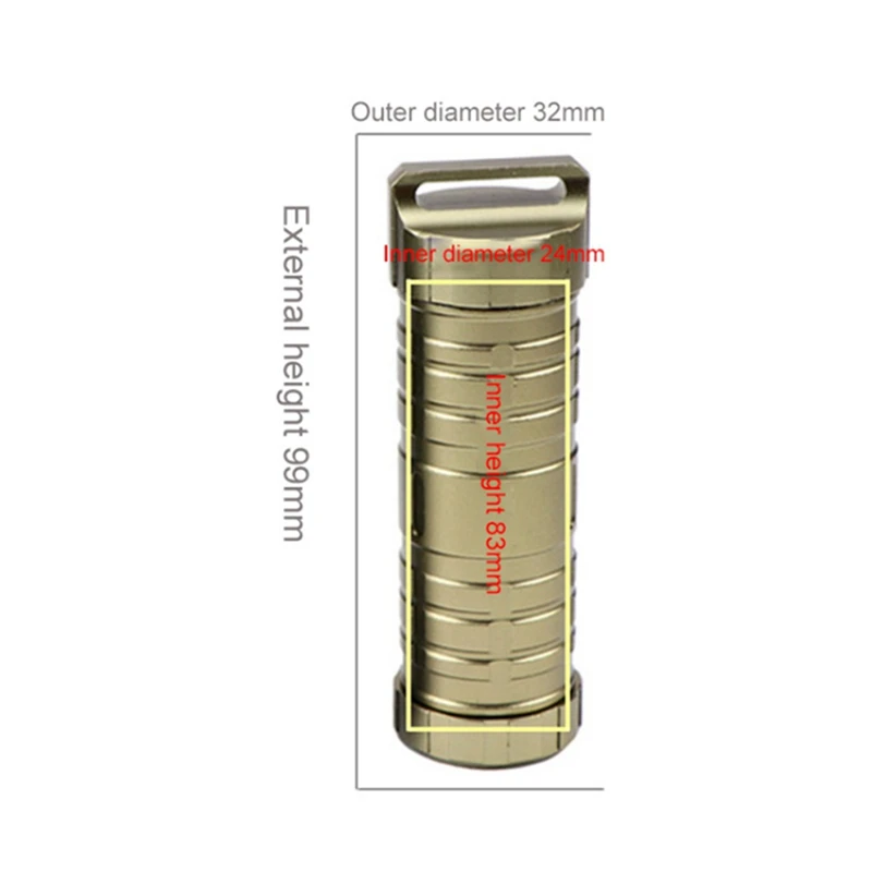 

Pill Bottle Container Outdoor Waterproof Keychain Case Tank Capsule Seal Aluminium Alloy Survival Box Emergency Accessories