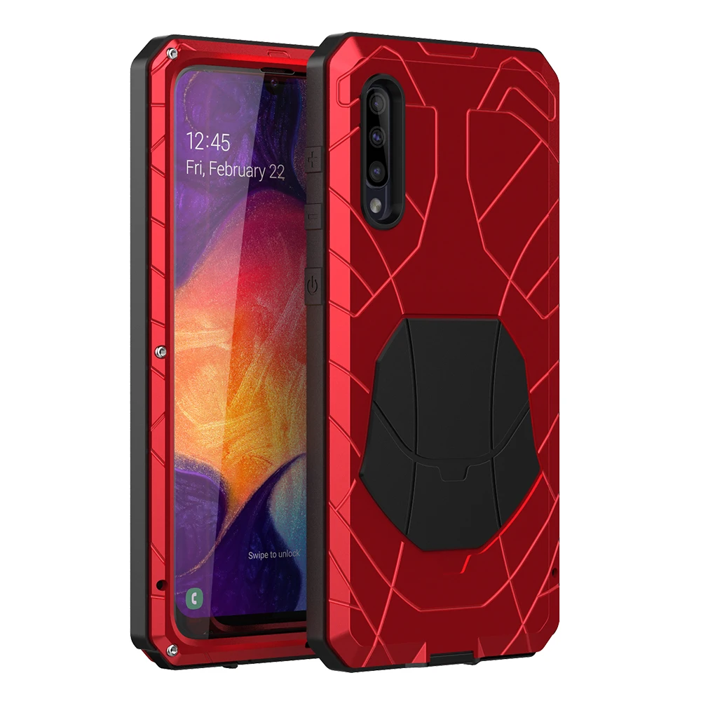 Для samsung Galaxy A30s A51 чехол для телефона жесткий алюминиевый металлический Закаленное стекло Защитная крышка для экрана сверхмощная защита A71 крышка