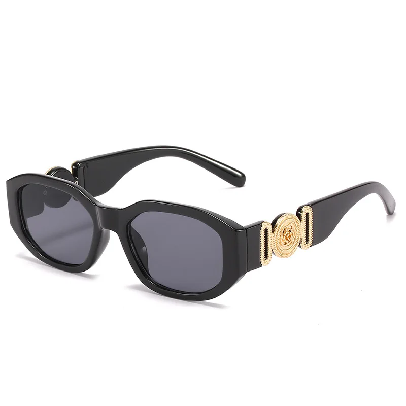 

2022 New Small Box Sunglasses European and American Trend Polygon Glasses Personality Patterned Sunglasses