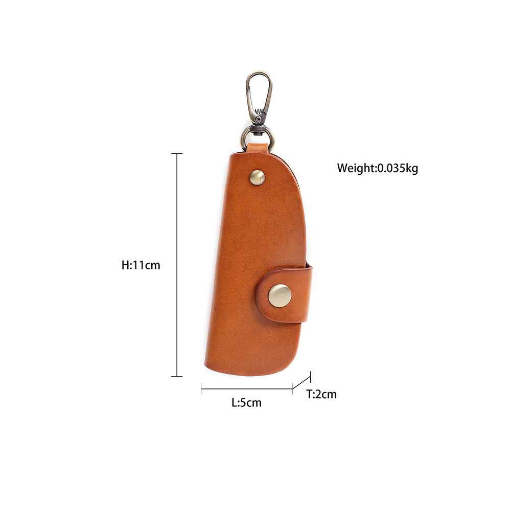 

New Arrivals Vintage Tanned Leather Handmade Key Holder Housekeeper Multi-function Car Key Case Bag Waist Hanging Keychain Pouch